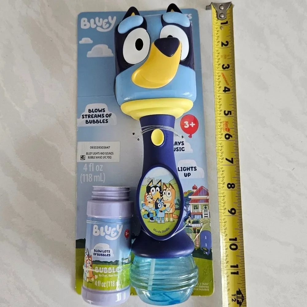 Little Kids Bluey Light and Sound Musical Bubble Wand Includes Bubble Solution